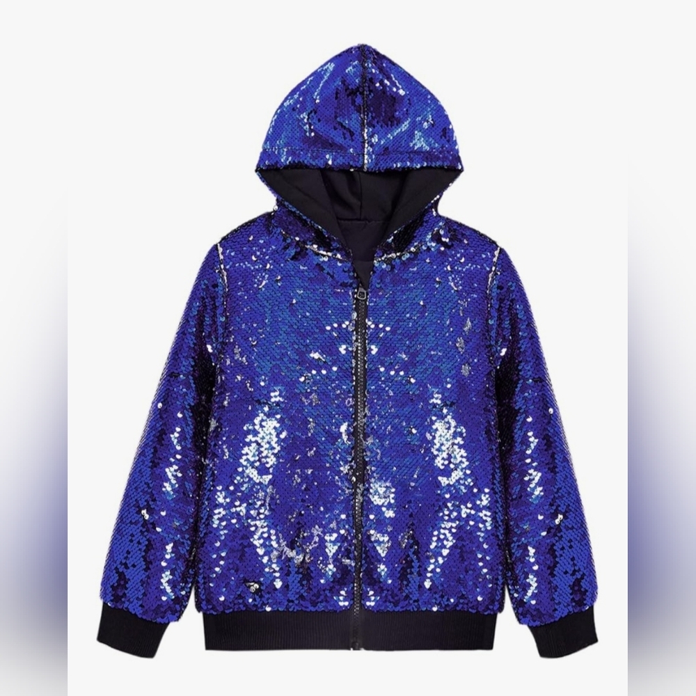 LARS AMEDEUS | Blue Sequin Hoodie | Medium | *NWT* - New With Tags
